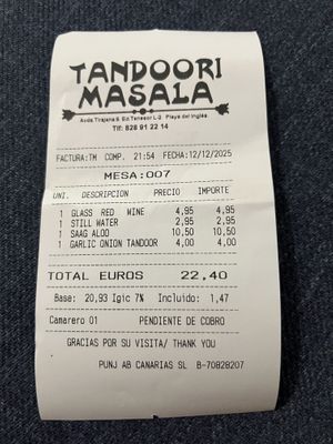   at Tandoori Masala in Gran Canaria