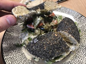 Ratatouille bagel  at Frau Ginkel in Geisenheim