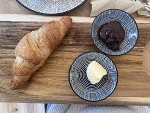 Croissant mit Margarine und Schokocreme  at Frau Ginkel in Geisenheim
