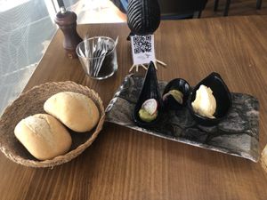 Bread with vegan butter guac  at Mirlo La Caleta in Tenerife