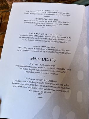   at Los Danzantes in Mexico City