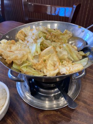 Iron pot cabbage (request without pork) at wonderful in Millbrae