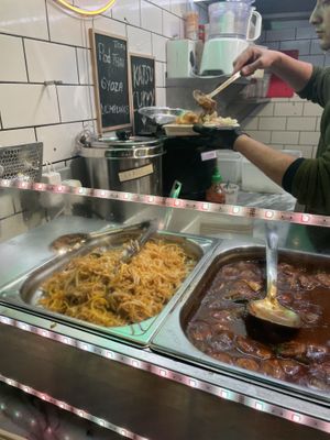 Some of the dishes you can mix. The seitan with sauce is good😄 at Vegan Thai Food - Food Stall in North West London
