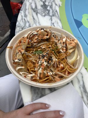 Chow Mein with Dumplings!  at Vegan Thai Food - Food Stall in North West London