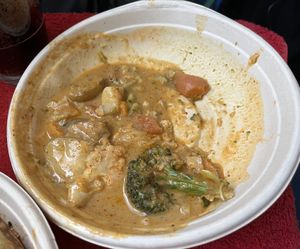 Some mixed veg with coconut milk based sauce  at Vegan Thai Food - Food Stall in North West London