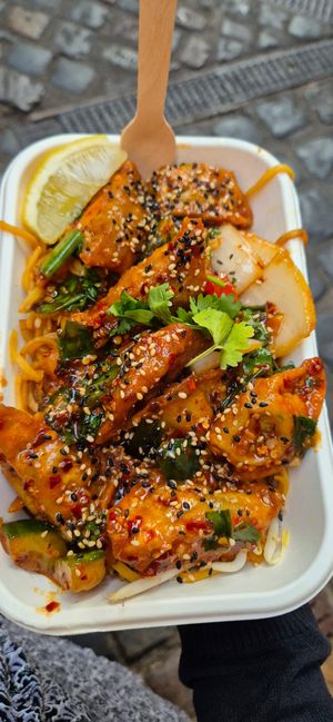 Dumplings with curry at Vegan Thai Food - Food Stall in North West London