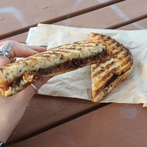 Vegemite cheese toastie at Earth to Body Cafe in Croydon
