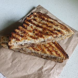 Biscoff banana toastie at Earth to Body Cafe in Croydon