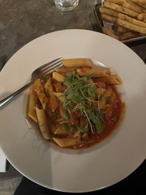 Basic penne with cold chips  at The Quarter in Melbourne