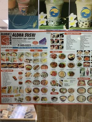 Menu  at Aloha Sushi in Honolulu