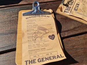 Pizza menu with some vegan optional at The General in Hotham Heights