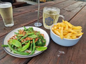 Greens, fries at The General in Hotham Heights