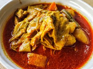 curry noodle, very flavourful  good at Health Food Centre in Kuching