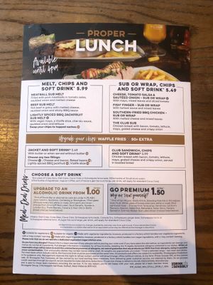 Menu 5 (Jan 2022) at The George Wallis in Wolverhampton