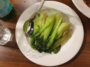 Pak choi at Vegan Planet in North West London