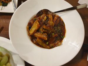 Eggplants at Vegan Planet in North West London