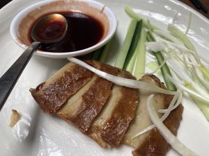 Duck pancakes   at Vegan Planet in North West London