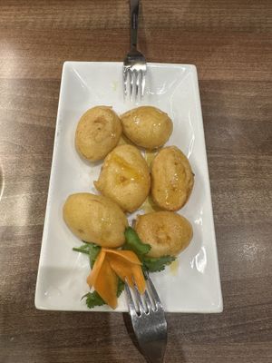 Banana fritters   at Vegan Planet in North West London
