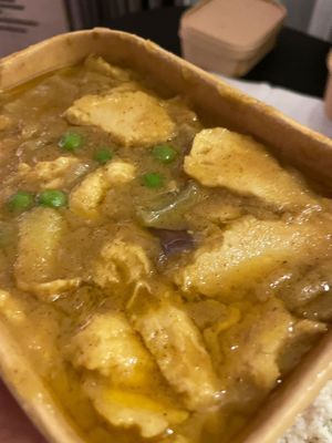 Vegan chicken curry  at Vegan Planet in North West London