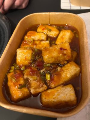 Gorgeous tofu dish  at Vegan Planet in North West London