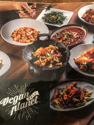 The menu   at Vegan Planet in North West London