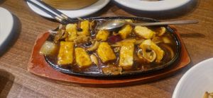 Black bean tofu at Vegan Planet in North West London