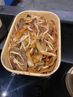 Beef chow fun  at Vegan Planet in North West London