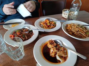 Wanton, vegan prawn, vegan beef whit cumin at Vegan Planet in North West London