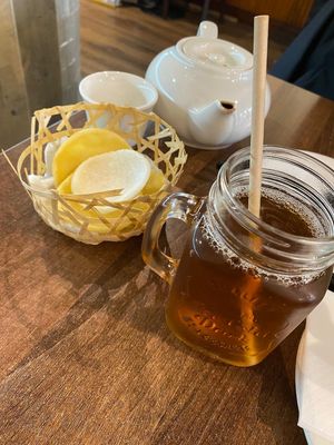 Ice tea at Vegan Planet in North West London