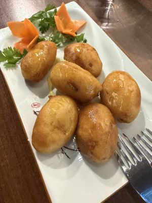 Deep-Fried Banana Fritters  at Vegan Planet in North West London