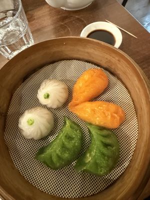 Vegetables dimsum platter  at Vegan Planet in North West London
