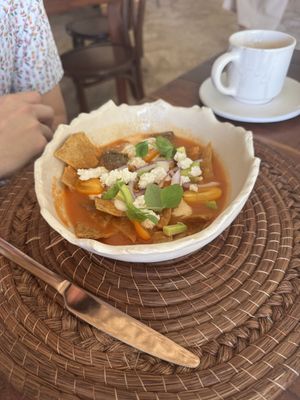 Red Chilaquiles - this was a favorite of the entire table  at BIO at Xcaret Mexico in Playa Del Carmen