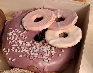 Party ring donut at Planet Donut  in Lichfield