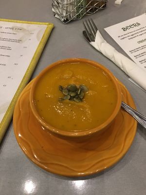 Roasted Butternut squash soup is delicious at Lotus Leaf Cafe in Wichita