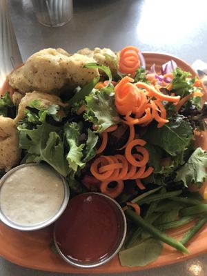 Veggies and fried broccoli  at Lotus Leaf Cafe in Wichita