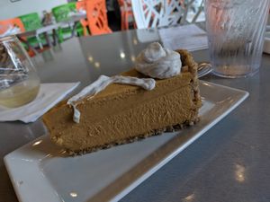 Pumpkin cheesecake (vegan, gf) at Lotus Leaf Cafe in Wichita