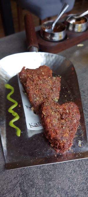 Crunchy lotus kebab at Kashmir in South West London