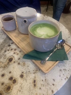 matcha latte  at Moya Matcha in Warsaw