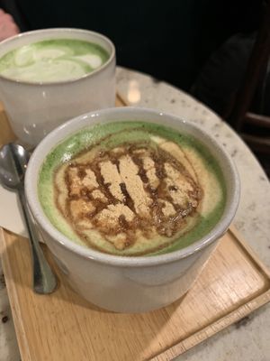 Kinako matcha latte with oat milk   at Moya Matcha in Warsaw
