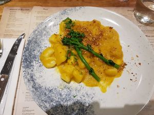 Gnocchi with a creamy pumpkin sauce at L'angolo Italiano in Vejle