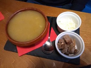 Onion soup at Refuel Your Soul in North London