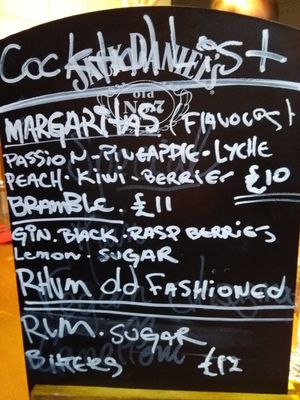 Cocktails side 1 at Refuel Your Soul in North London