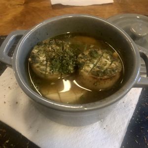 Scallops (mushroom) starter.  at Refuel Your Soul in North London