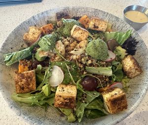 Vegan Mother Earth Bowl (mod with baked Tofu) yum   at Earls Kitchen + Bar - South Common in Edmonton