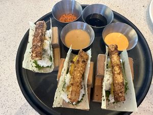 Tofu Tacos (mod with baked tofu / sauces on side)    at Earls Kitchen + Bar - South Common in Edmonton