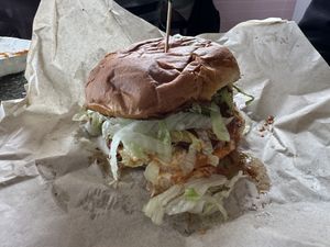 Chkin sando with buffalo saucee  at Ziggy's in Paso Robles