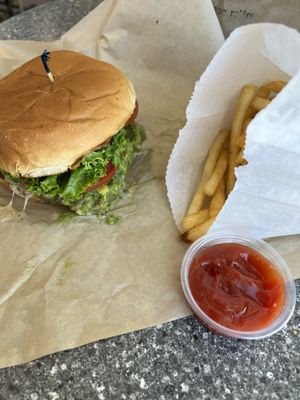 Phoenix burger and friess  at Ziggy's in Paso Robles