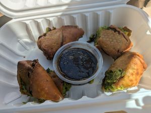 Avocado "egg" rolls and sweet tamarind sauce at Ziggy's in Paso Robles