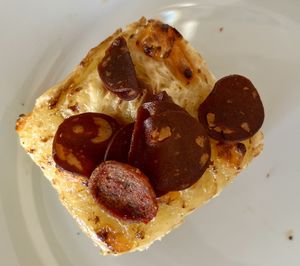 Vegan primal pepperonii  at Joyride Pizza in San Francisco