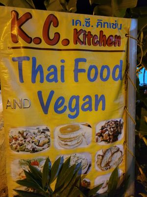 Signage #Veganuary at K.C. Kitchen in Koh Phangan